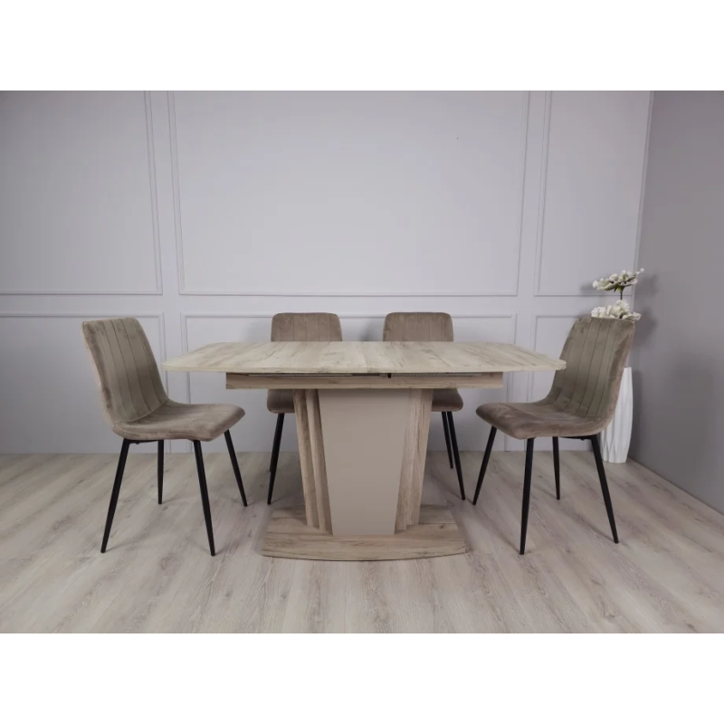 Стол кухонный раскладной AVALON_DL Дуб крафт серый Латте 140(180)х80 (19424-01)