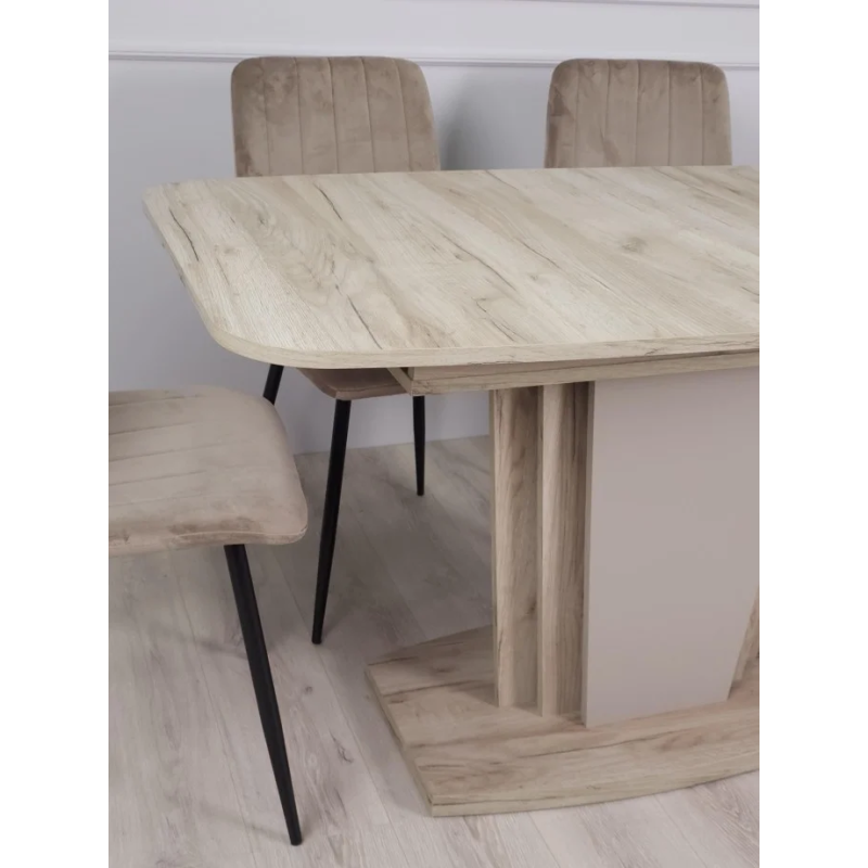 Стол кухонный раскладной AVALON_DL Дуб крафт серый Латте 140(180)х80 (19424-01)