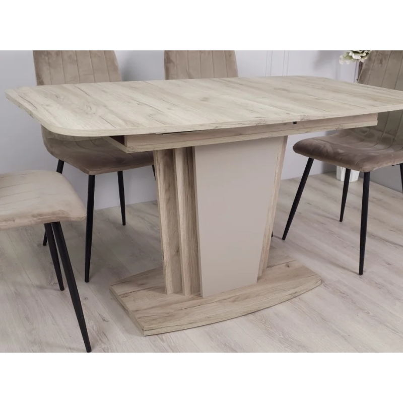 Стол кухонный раскладной AVALON_DL Дуб крафт серый Латте 140(180)х80 (19424-01)