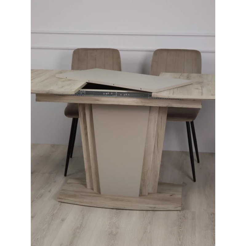 Стол кухонный раскладной AVALON_DL Дуб крафт серый Латте 140(180)х80 (19424-01)