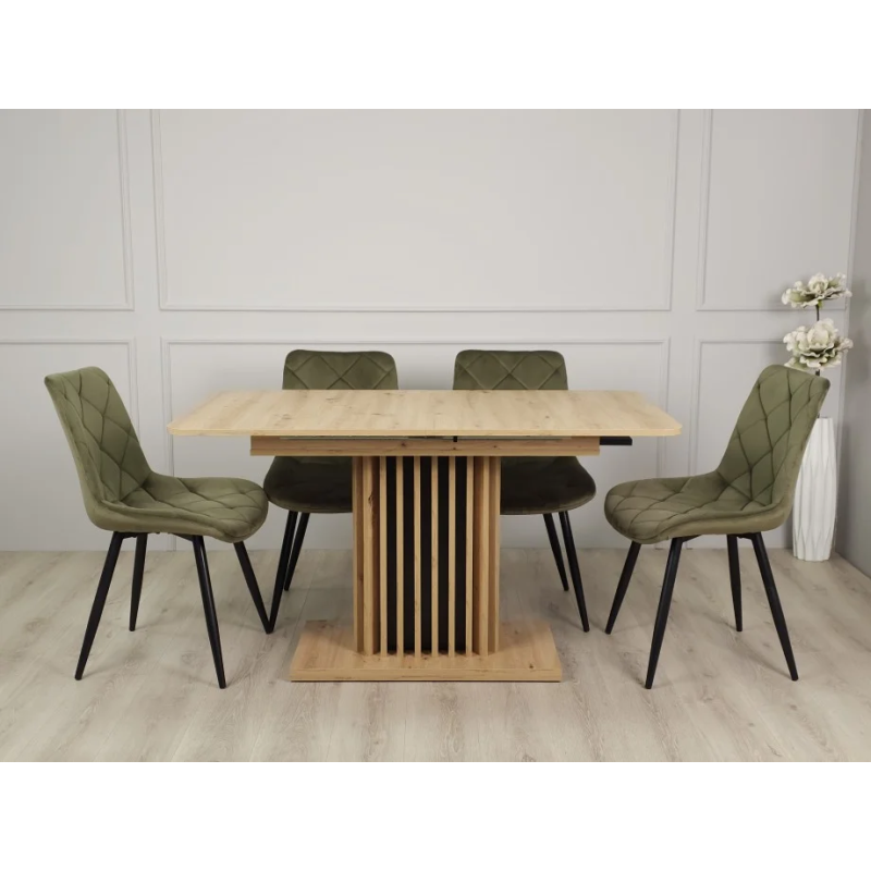 Стол обеденный Casandra 140(180)x80 Дуб артизан / Черный (19639-01)