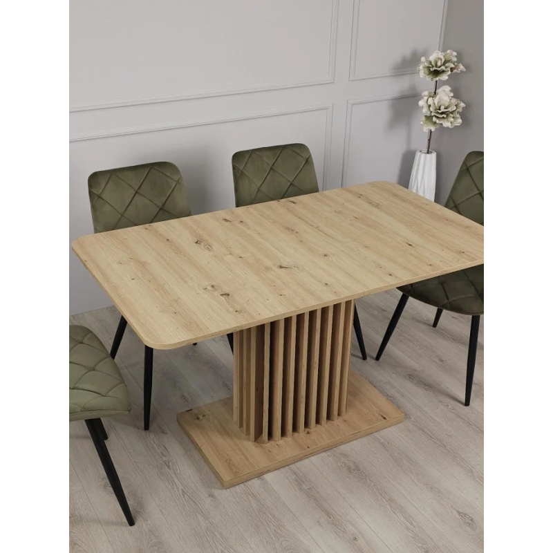 Стол обеденный Casandra 140(180)x80 Дуб артизан / Черный (19639-01)