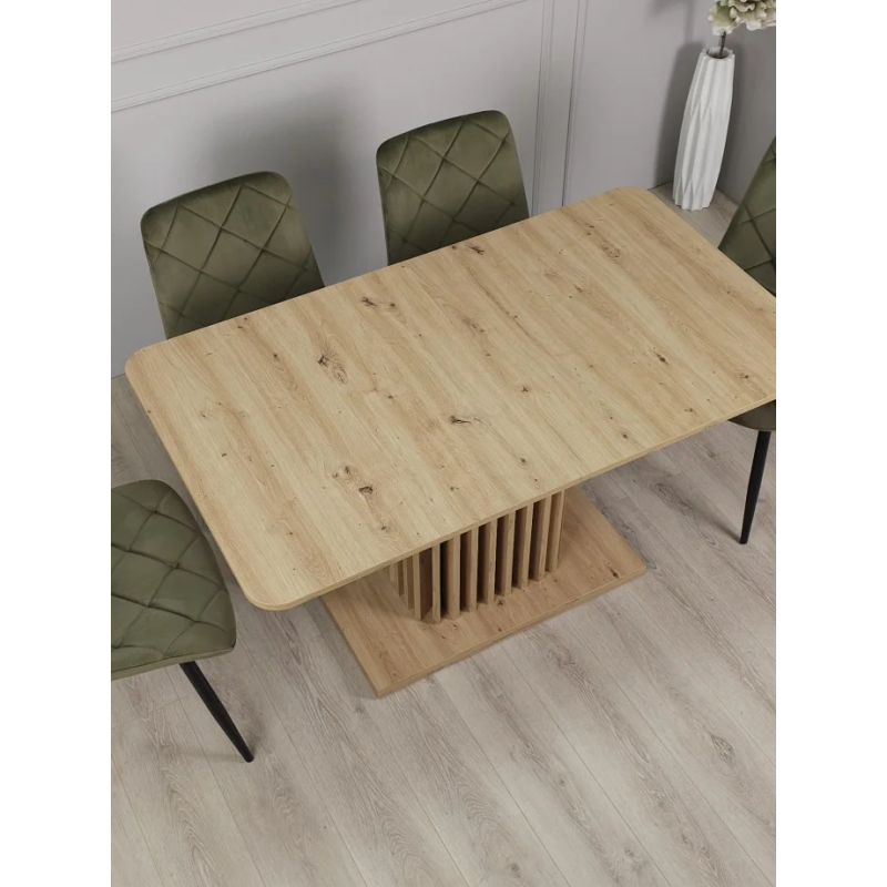 Стол обеденный Casandra 140(180)x80 Дуб артизан / Черный (19639-01)