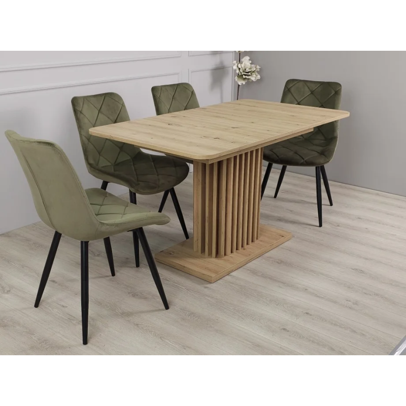 Стол обеденный Casandra 140(180)x80 Дуб артизан / Черный (19639-01)