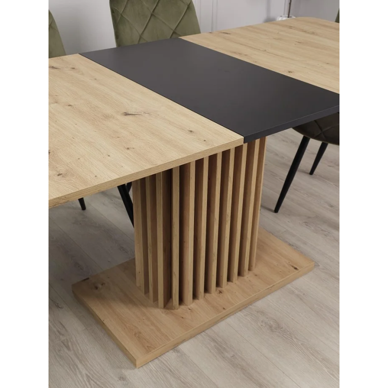 Стол обеденный Casandra 140(180)x80 Дуб артизан / Черный (19639-01)