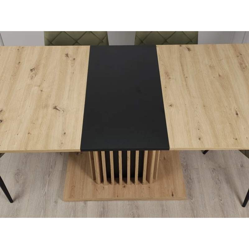 Стол обеденный Casandra 140(180)x80 Дуб артизан / Черный (19639-01)