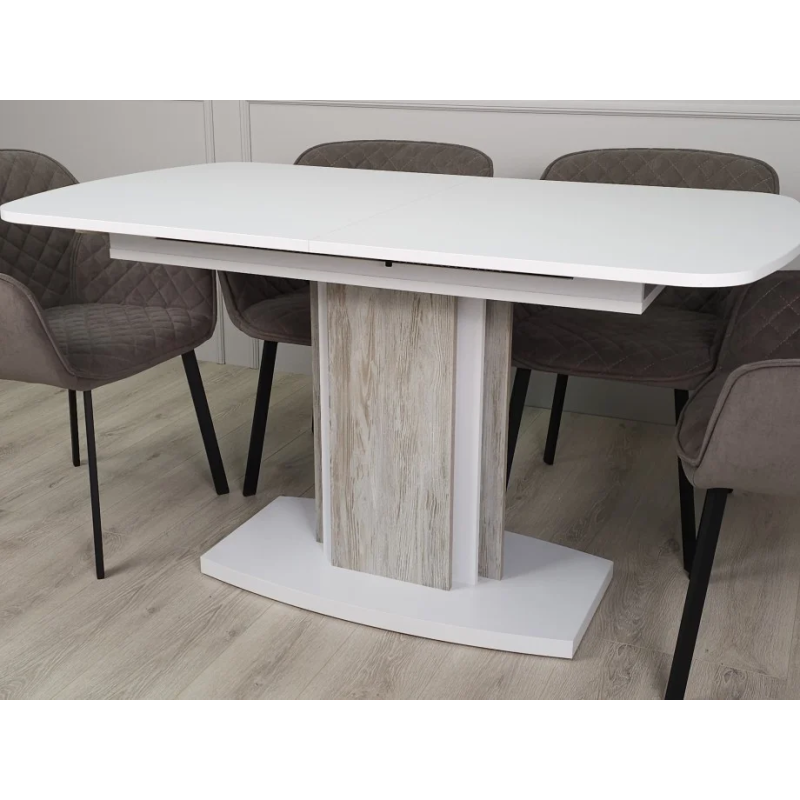 Стол кухонный раскладной FENIX AB Артвуд темный /Белый диамант 140(180)х80 (19423-01)