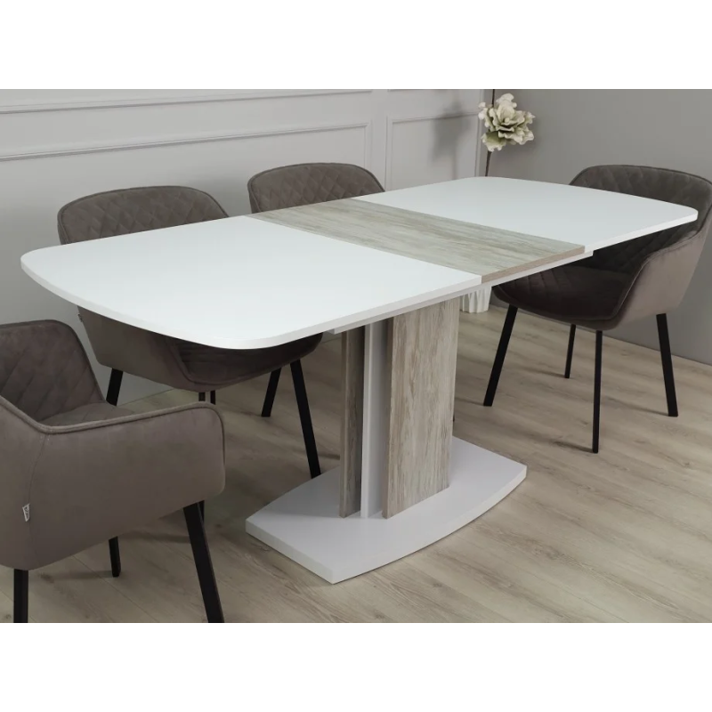 Стол кухонный раскладной FENIX AB Артвуд темный /Белый диамант 140(180)х80 (19423-01)