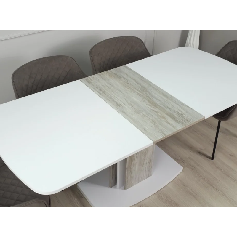 Стол кухонный раскладной FENIX AB Артвуд темный /Белый диамант 140(180)х80 (19423-01)