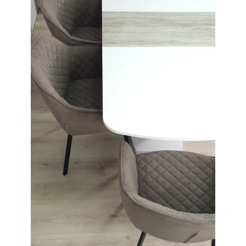 Стол кухонный раскладной FENIX AB Артвуд темный /Белый диамант 140(180)х80 (19423-01)