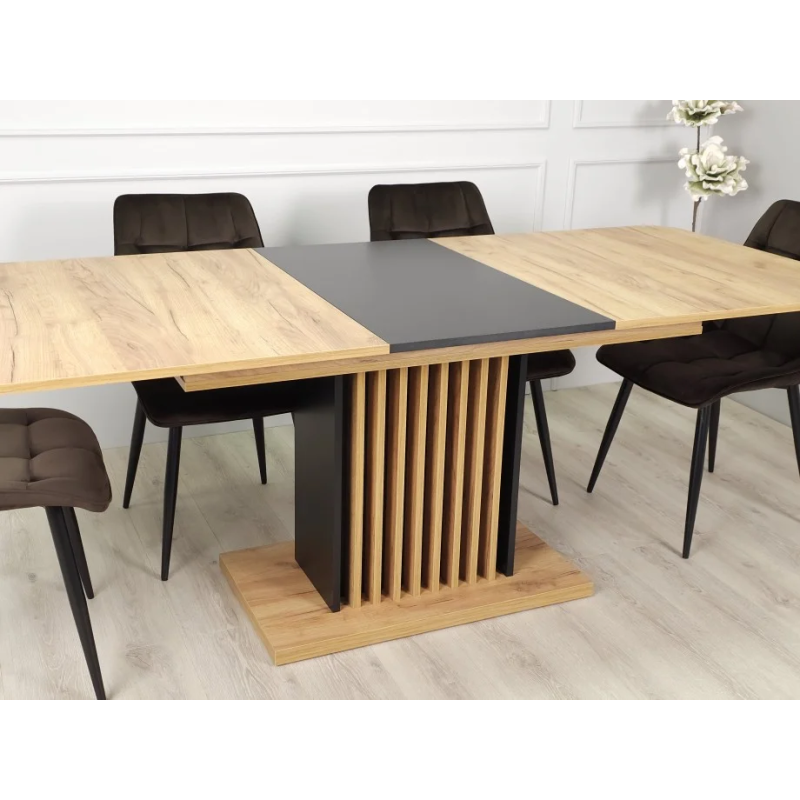 Стол обеденный раскладной TREND D-C MAX 160(210)x90 Крафт золотой / Черный (19916-01)