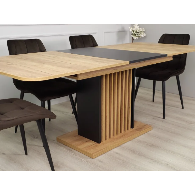 Стол обеденный раскладной TREND D-C MAX 160(210)x90 Крафт золотой / Черный (19916-01)