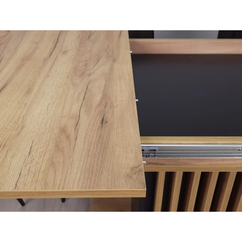 Стол обеденный раскладной TREND D-C MAX 160(210)x90 Крафт золотой / Черный (19916-01)