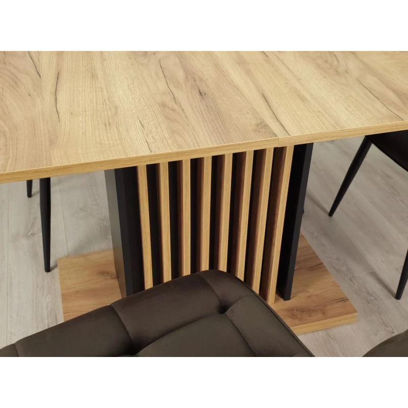 Стол обеденный раскладной TREND D-C MAX 160(210)x90 Крафт золотой / Черный (19916-01)