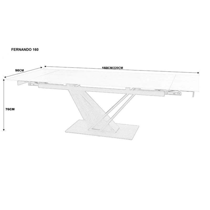 Стол FERNANDO CERAMIC 160(220)*90 травертин мат/темный орех (23035-01)