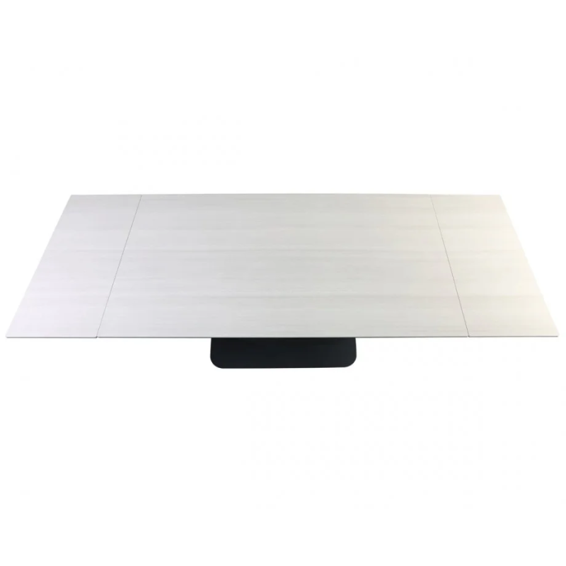 Стол OVIDIO CERAMIC 160(240)*90 белый дуб/черный каркас (23031-01)