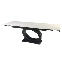 Стол OVIDIO CERAMIC 160(240)*90 белый дуб/черный каркас (23031-01)