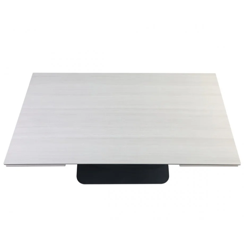 Стол OVIDIO CERAMIC 160(240)*90 белый дуб/черный каркас (23031-01)