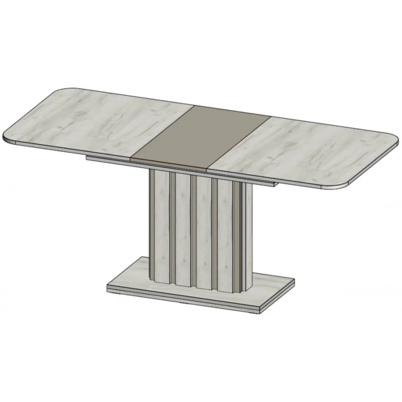 Стол обеденный раскладной LAMAR D/G 80x140(180) Крафт белый / Глиняный серый (21260-01)