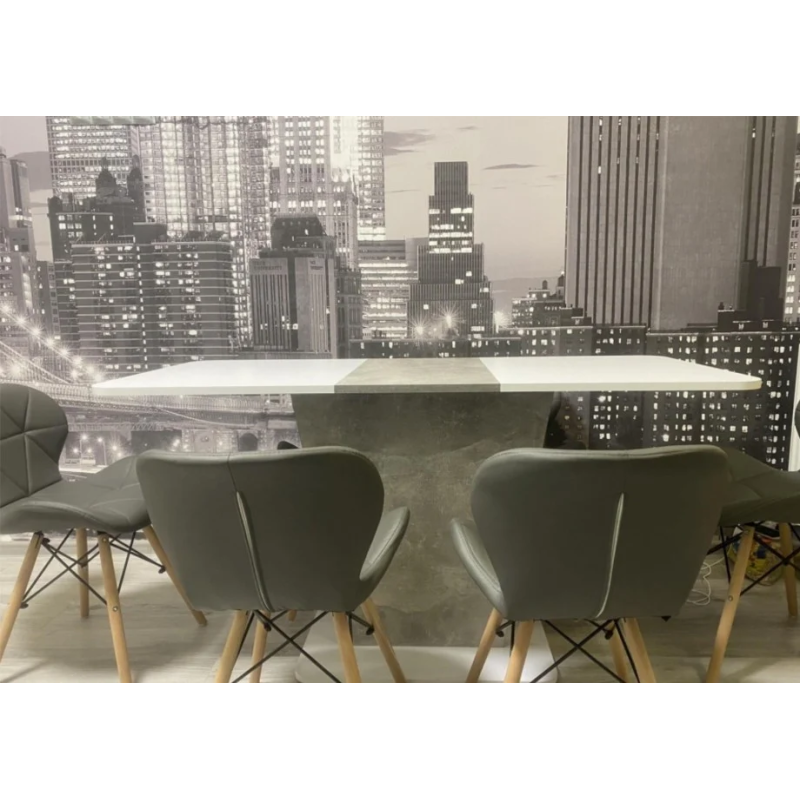 Стол обеденный раскладной обеденный Cosmo 110(145)х68 см Белая Аляска / Индастриал (16678-01)