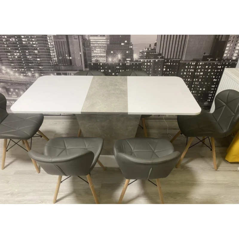 Стол обеденный раскладной обеденный Cosmo 110(145)х68 см Белая Аляска / Индастриал (16678-01)