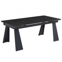 Стол раскладной керамический ARNOLD CERAMIC 180(240)*90 Wic dark grey мат / Черный каркас (20272-01)