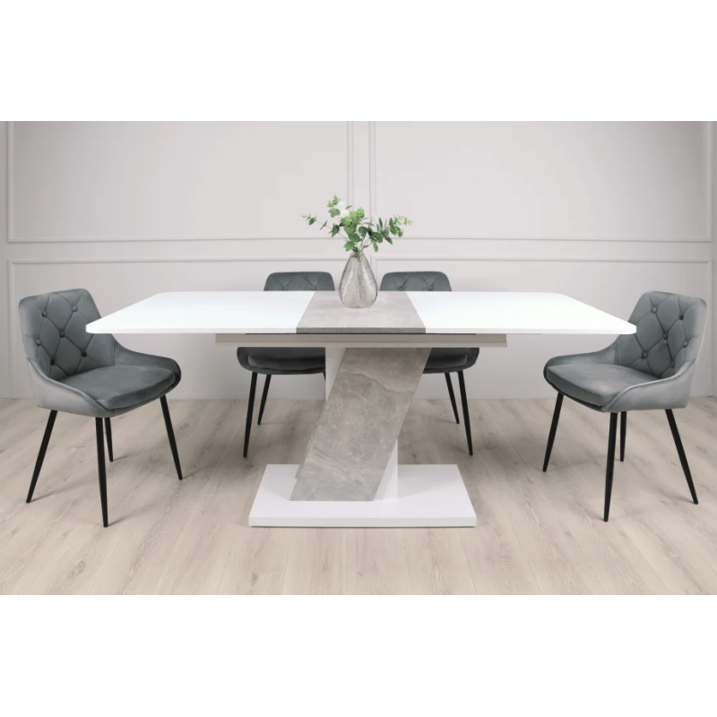 Стол обеденный раскладной обеденный Carvelo 140(180)x80 Белая Аляска / Индастриал (8303-01)