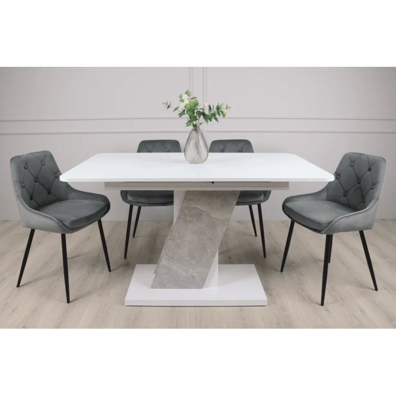 Стол обеденный раскладной обеденный Carvelo 140(180)x80 Белая Аляска / Индастриал (8303-01)