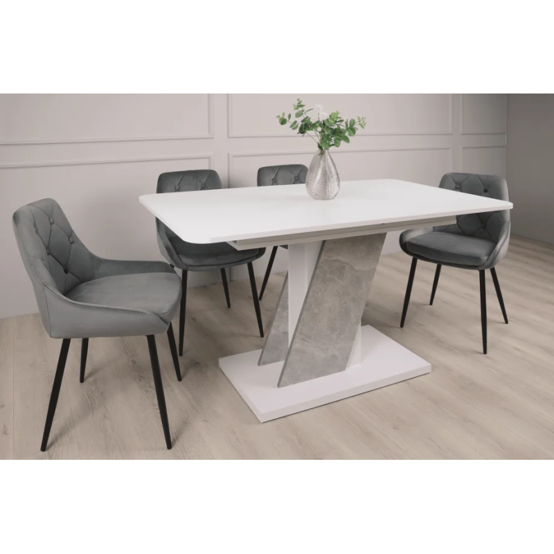 Стол обеденный раскладной обеденный Carvelo 140(180)x80 Белая Аляска / Индастриал (8303-01)