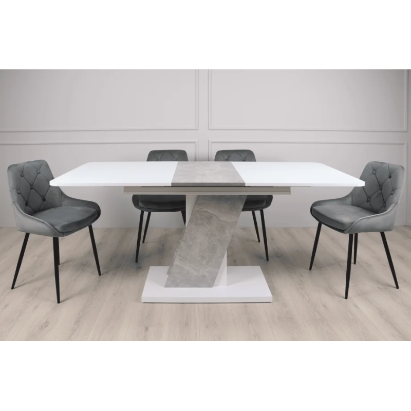 Стол обеденный раскладной обеденный Carvelo 140(180)x80 Белая Аляска / Индастриал (8303-01)