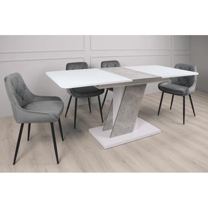 Стол обеденный раскладной обеденный Carvelo 140(180)x80 Белая Аляска / Индастриал (8303-01)