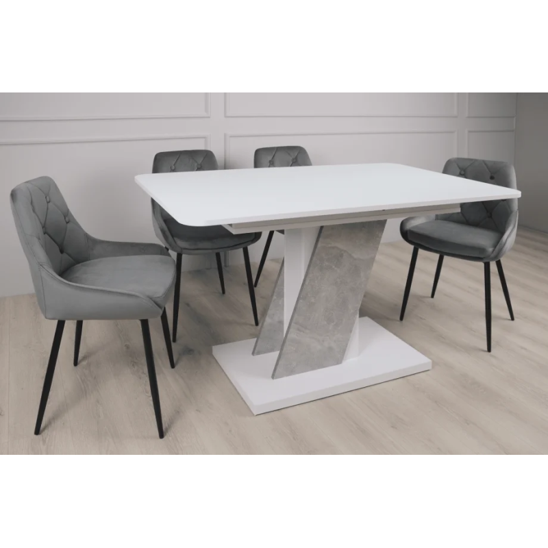 Стол обеденный раскладной обеденный Carvelo 140(180)x80 Белая Аляска / Индастриал (8303-01)