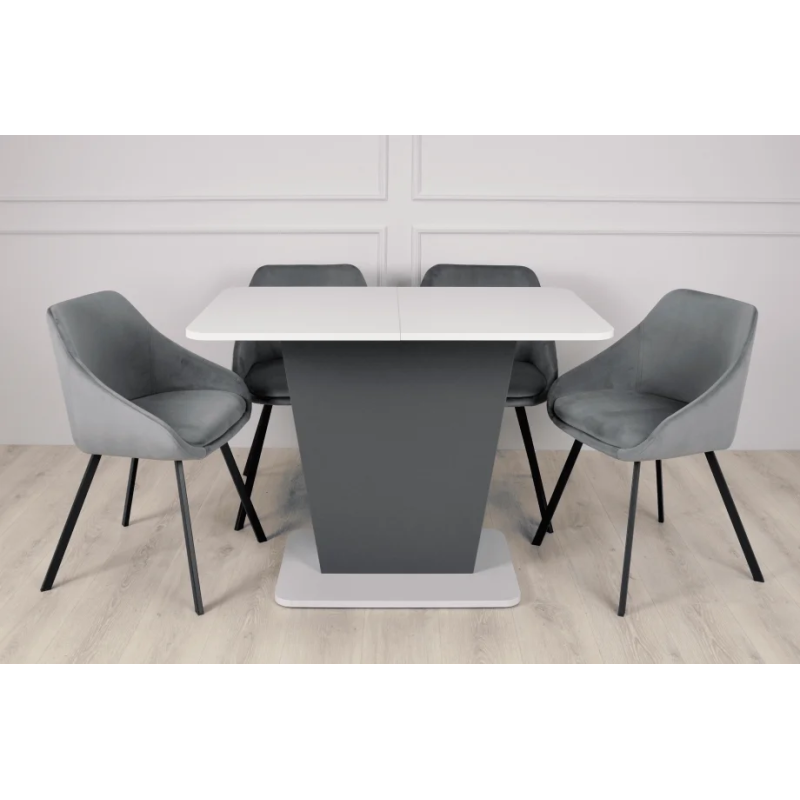Стол обеденный раскладной Cosmo Grey 110(145)x68 см Графит / Серый Камень (8291-01)