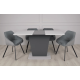 Стол обеденный раскладной Cosmo Grey 110(145)x68 см Графит / Серый Камень (8291-01)