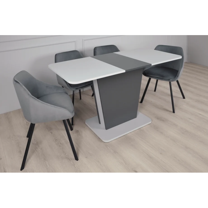 Стол обеденный раскладной Cosmo Grey 110(145)x68 см Графит / Серый Камень (8291-01)