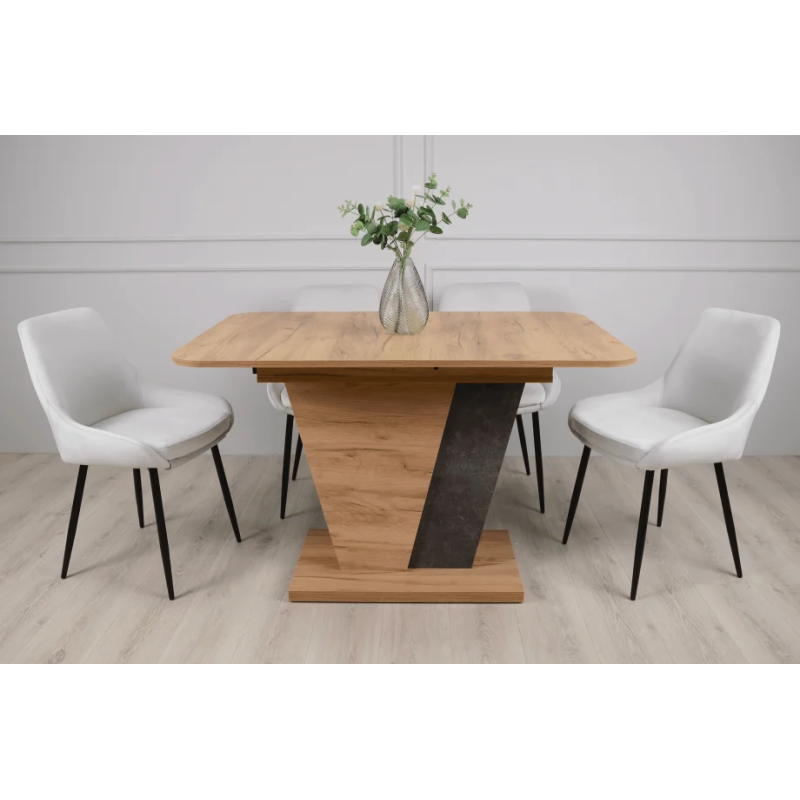 Стол кухонный раскладной FOREST D/A Дуб золотой крафт / Ателье темное 120(160)x80 (18897-01)