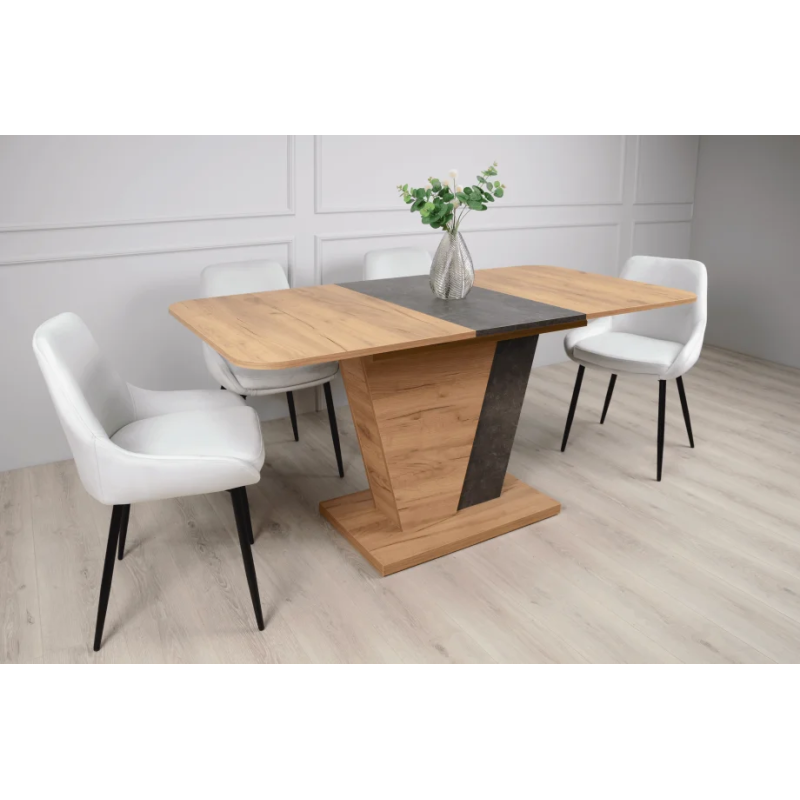 Стол кухонный раскладной FOREST D/A Дуб золотой крафт / Ателье темное 120(160)x80 (18897-01)