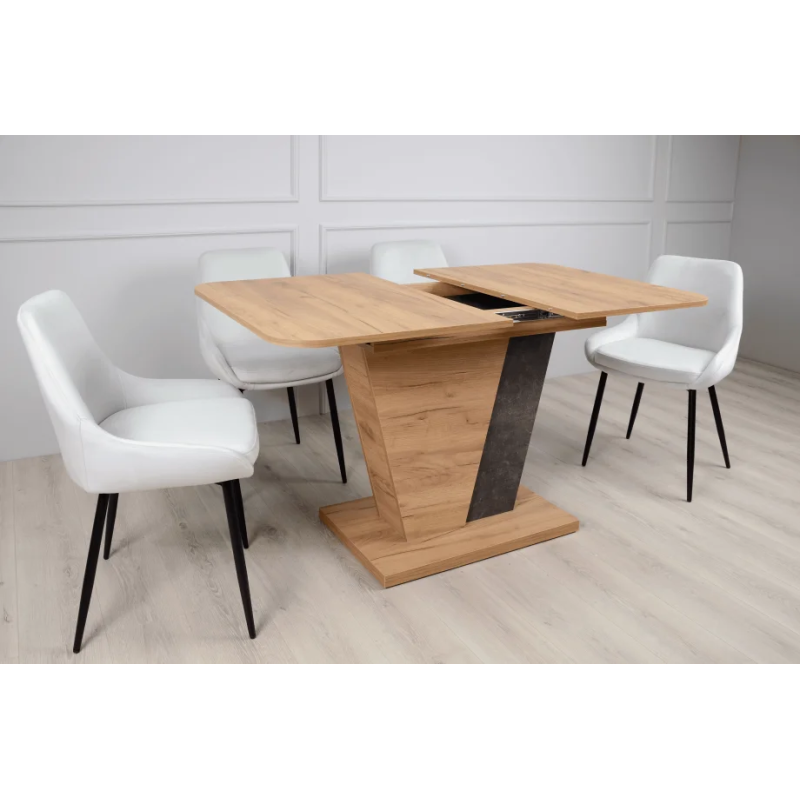 Стол кухонный раскладной FOREST D/A Дуб золотой крафт / Ателье темное 120(160)x80 (18897-01)