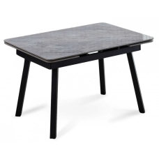 Стол обеденный раскладной MADRID CERAMIC 120(180)*85 серый глянец/черный каркас (19642-01)