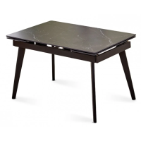 Стол обеденный раскладной OSLO CERAMIC 120(180)*80 черный глянец/черный каркас (19563-01)