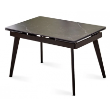Стол обеденный раскладной OSLO CERAMIC 120(180)*80 черный глянец/черный каркас (19563-01)