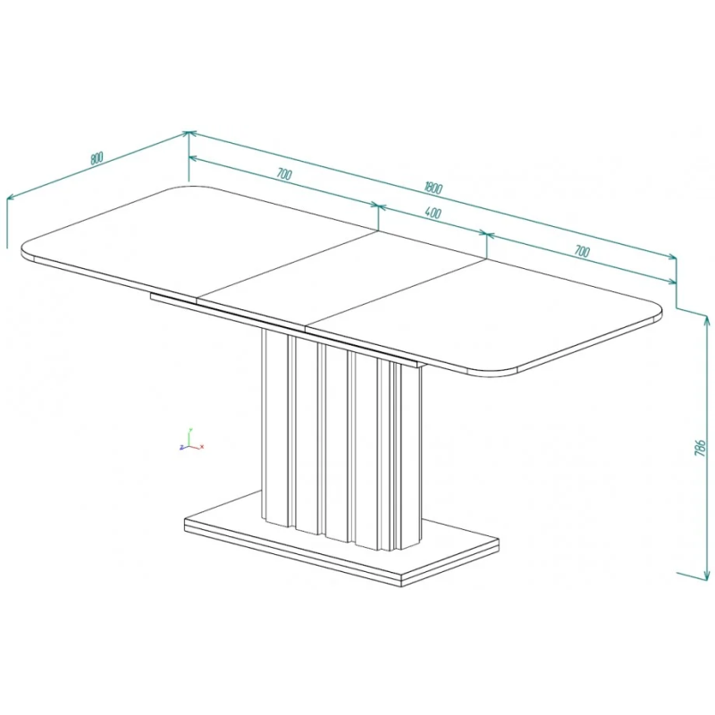 Стол обеденный раскладной LAMAR D/G 80x140(180) Крафт белый / Глиняный серый (21260-01)