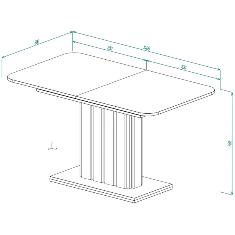 Стол обеденный раскладной LAMAR D/G 80x140(180) Крафт белый / Глиняный серый (21260-01)