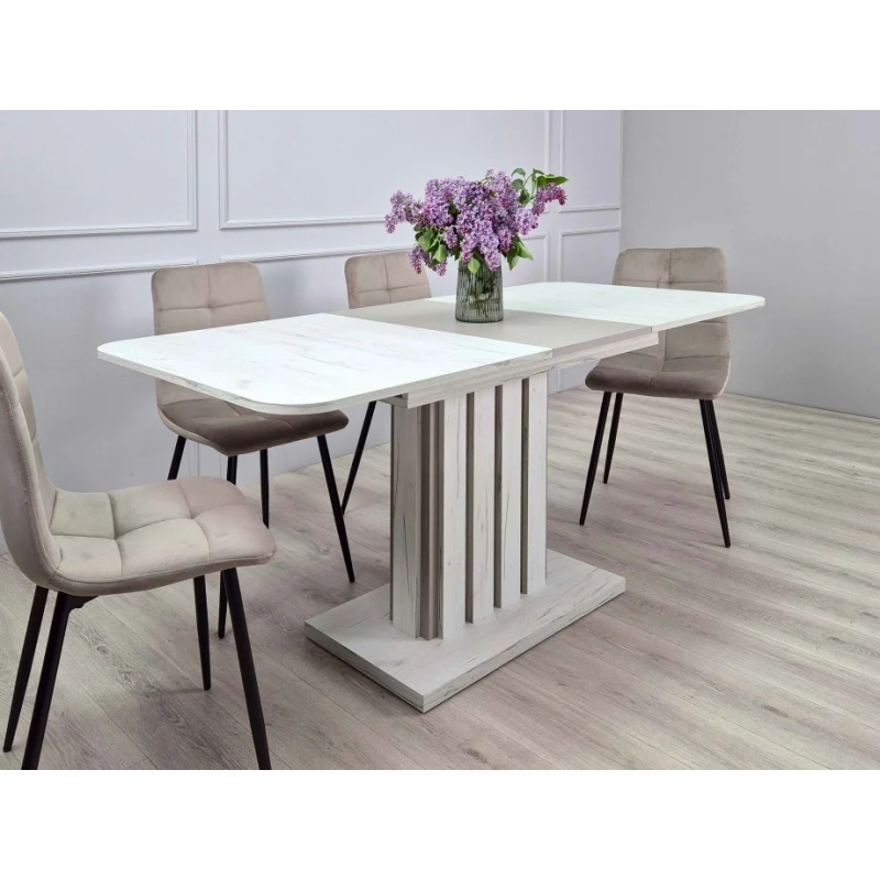 Стол обеденный раскладной LAMAR D/G 80x140(180) Крафт белый / Глиняный серый (21260-01)