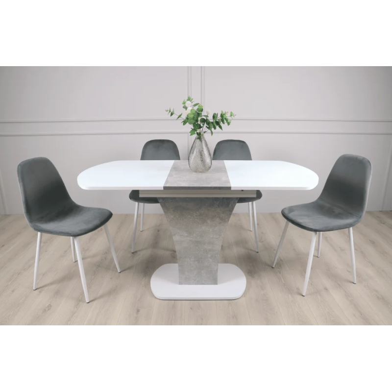 Стол обеденный раскладной Sheridan 110(145)x68 см Белая Аляска / Индастриал (8308-01)