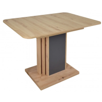 Стол обеденный раскладной SOLO A/D 110(145)x68 антрацит/дуб артизан (19640-01)