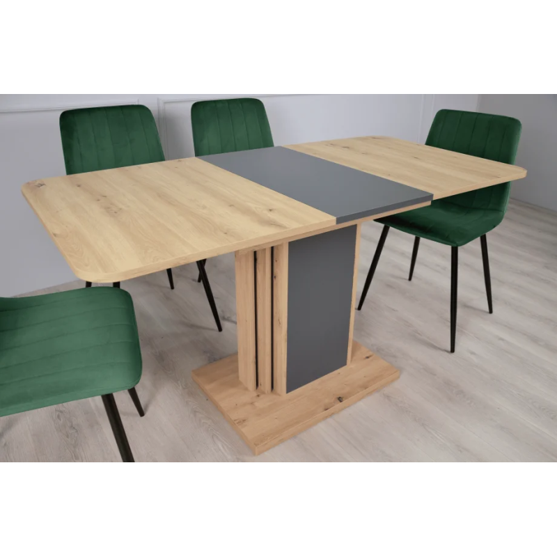 Стол обеденный раскладной SOLO A/D 110(145)x68 антрацит/дуб артизан (19640-01)