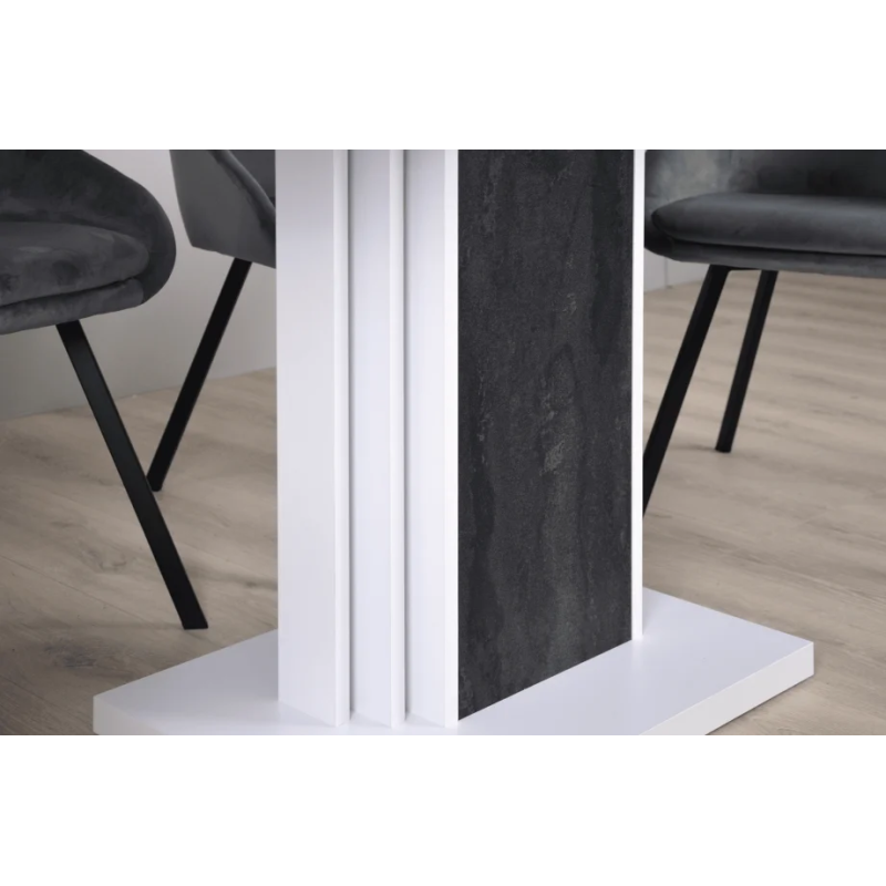 Стол обеденный раскладной SOLO B/V 110(145)x68 белый бриллиант/угольный камень (19636-01)