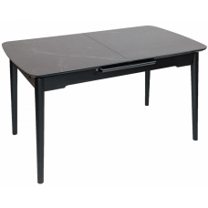 Стол обеденный раскладной BERLIN CERAMIC 140(180)*80 черный мат керамика/черный каркас (19421-01)