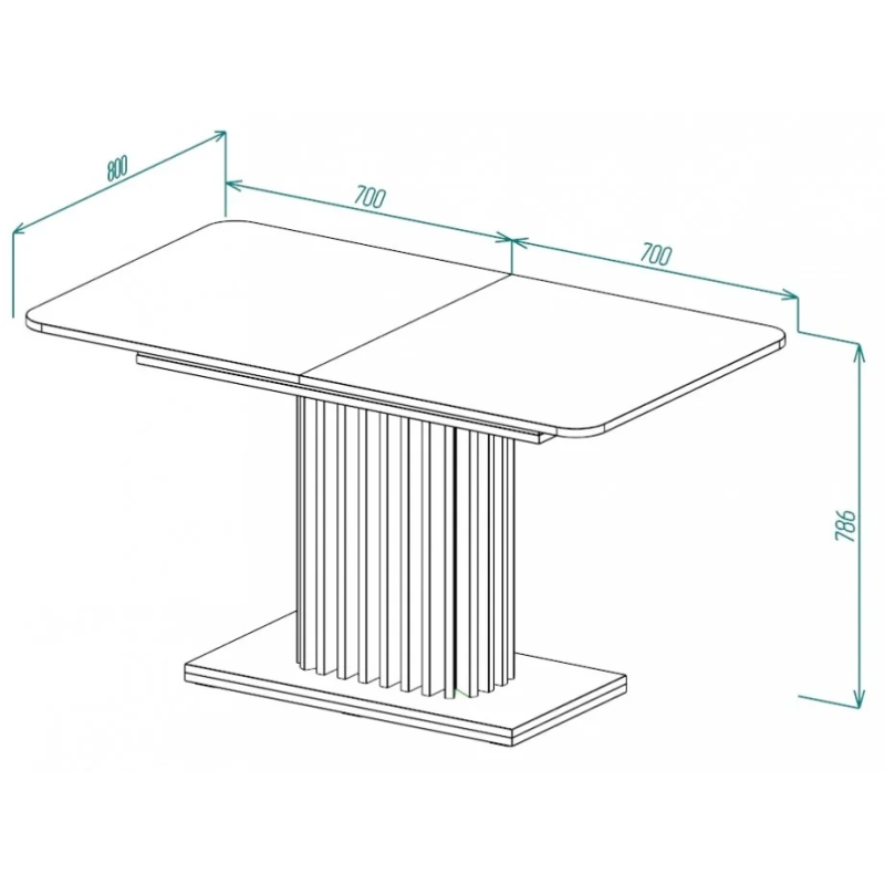 Стол обеденный Casandra 140(180)x80 Дуб артизан / Черный (19639-01)